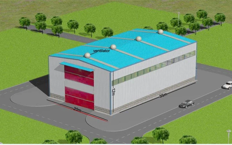 Nhà kho tiền chế 35m X 20m X 12m